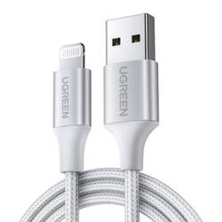 KABEL LIGHTNING DO USB UGREEN 2.4A US199, 1M (SREBRNY)