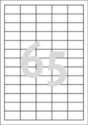 ETYKIETY SAMOPRZYLEPNE 38X21.2MM UNIWERSALNE TRWAŁE 3666 BIAŁE 100ARK*65SZT
