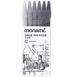 CIENKOPIS MONAMI PEN 3000 160-2432 6 ODC. SZAROŚCI 0.4MM 6SZT