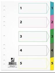 PRZEKŁADKI 1-5 A4 Q-CONNECT MYLAR MIX KOLORÓW KARTON 170G/M² 5KART