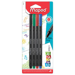 CIENKOPIS MAPED GRAPH PEPS KOLORY  BASIC 4 SZT BLISTER