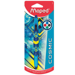 DŁUGOPIS MAPED DWUSTRONNY TWIN TIP 4 KOLORY COSMIC BLUE BLISTER