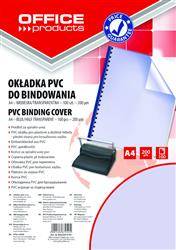 FOLIA DO BINDOWANIA A4 OFFICE PRODUCTS PRZEZROCZYSTA NIEBIESKA 200MIC 100 SZT