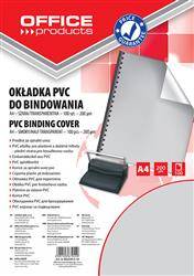 FOLIA DO BINDOWANIA A4 OFFICE PRODUCTS PRZEZROCZYSTA SZARA 200MIC 100 SZT