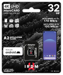 GOODRAM KARTA PAMIĘCI MICROSD IRDM 32GB UHS-I U3 A2 + ADAPTER