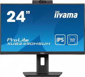 IIYAMA MONITOR 24 CALE XUB2490HSUH-B1 IPS,FHD,CAM,MIC,HDMI,DP,3XUSB(3.2), 100HZ,250CD,4MS,ADAPTIVE SYNC,FLICKERFREE,2X2W,WINDOWS HELLO