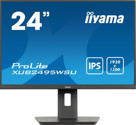 IIYAMA MONITOR 24 CALE XUB2495WSU-B7 IPS,16:10,300CD,4MS,HDMI,DP,3XUSB(3.2), 1XUSB-C,2X2W,FLICKERFREE,HAS(150MM)