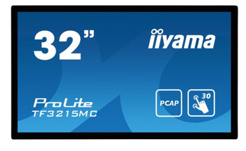 IIYAMA MONITOR DOTYKOWY 32 CALE TF3215MC-B2 POJ.30PKT.VA.VGA.HDMI.DP.500CD/M2.3000:1/8MS.24/7.7H.IP65(FRONT).PION/POZIOM.200X200MM(VESA)