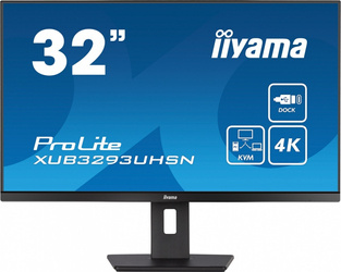 IIYAMA MONITOR PROLITE XUB3293UHSN 31.5 CALA XUB3293UHSN-B5 IPS,4K,USB-C DOCK,KVM,SLIM,2X3W,RJ45