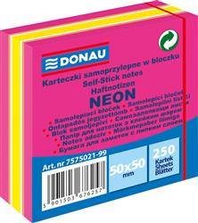 KARTECZKI SAMOPRZYLEPNE 50X50MM DONAU MIX NEON-PASTEL 250KART