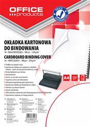 KARTON DO BINDOWANIA BŁYSZCZĄCY A4 OFFICE PRODUCTS CHROMOLUX BIAŁY 100 SZT