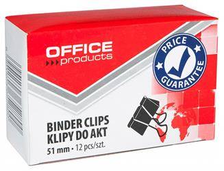 KLIPY 51MM OFFICE PRODUCTS CZARNE 12SZT