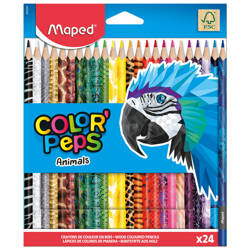 KREDKI MAPED COLORPEPS ANIMALS TRÓJKĄTNE 24 SZT