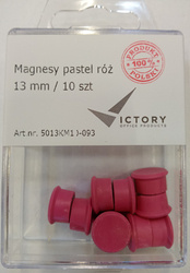 MAGNESY 13MM VICTORY OFFICE PRODUCTS 5013KM10-093 PASTELOWE CIEMNORÓŻOWE 10SZT