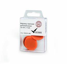 MAGNESY 32MM VICTORY OFFICE PRODUCTS 5032KM4-065 NEONOWE POMARAŃCZOWE 4SZT