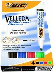 MARKER SUCHOŚCIERALNY BIC VELLEDA ECOLUTIONS 1701 904941 MIX*4 OKRĄGŁA 6MM 4SZT