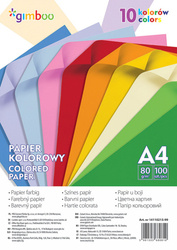 PAPIER KOLOROWY A4 80G GIMBOO MIX NEONOWY 100ARK