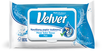 PAPIER TOALETOWY NAWILŻANY VELVET PURE 61250736 BIAŁY 42 SZT