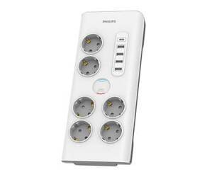 PHILIPS LISTWA ANTYPRZEPIĘCIOWA 6 GNIAZD AC FR 40W, 2 M