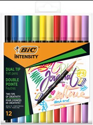 PISAKI DWUSTRONNE BIC INTENSITY DUAL TIP PASTEL 503847 MIX*12