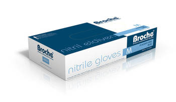 Rękawice nitrylowe bezpudrowe BROCHE 96660M M niebieskie 100szt