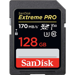 SANDISK KARTA PAMIĘCI EXTREME PRO SDXC 128GB 170/90 MB/S V30 UHS-I U3