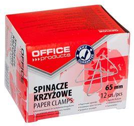 SPINACZE KRZYŻOWE 65MM OFFICE PRODUCTS SREBRNE 12SZT.