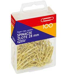 SPINACZE OKRĄGŁE 28MM GRAND 110-1633 ZŁOTE W POJEMNIKU PLASTIKOWYM 100SZT