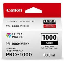 TUSZ ORYGINALNY CANON PFI1000MBK 0545C001 MATTE CZARNY 80 ML