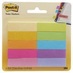 ZAKŁADKI INDEKSUJĄCE PAPIEROWE 12,7X44,4MM 3M POST-IT®  670-10AB MIX*10 10X50SZT