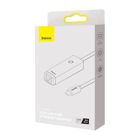 ADAPTER SIECIOWY BASEUS LITE SERIES USB-C DO RJ45 (CZARNY)