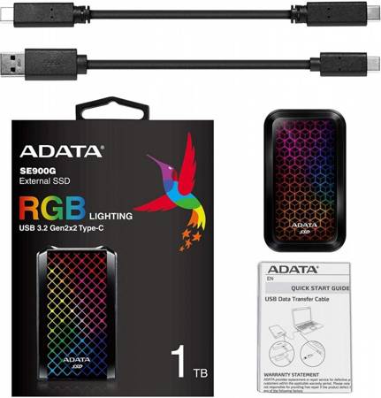 ADATA DYSK SSD EXTERNAL SE900 1TB USB3.2-A/C RGB