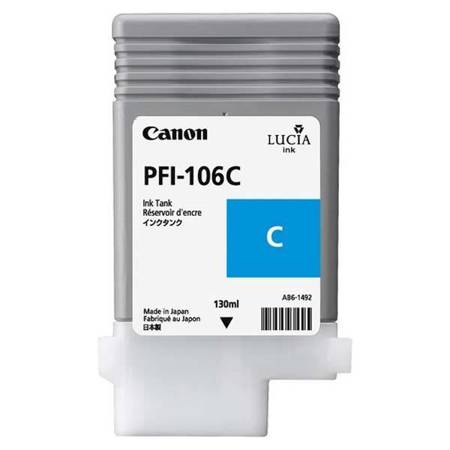 CANON ORYGINALNY INK / TUSZ PFI106C, CYAN, 130ML, 6622B001, CANON IPF-6300