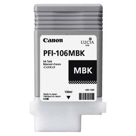 CANON ORYGINALNY INK / TUSZ PFI106MBK, MATTE BLACK, 130ML, 6620B001, CANON IPF-6300