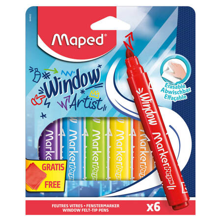 FLAMASTRY MAPED DO SZYB WINDOW MARKERPEPS 6 SZT