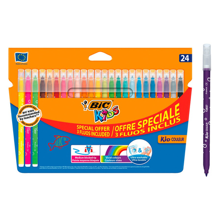 Flamastry BIC KIDS KID COULEUR FLUO 9213602 mix*24