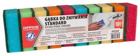 GĄBKA OFFICE PRODUCTS STANDARD MIX KOLORÓW 10 SZT