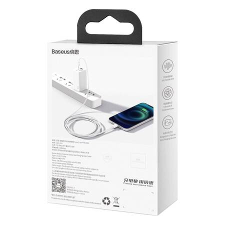 KABEL USB-C DO LIGHTNING BASEUS SUPERIOR SERIES, 20W, PD, 2M (BIAŁY)