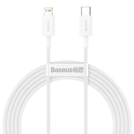 KABEL USB-C DO LIGHTNING BASEUS SUPERIOR SERIES, 20W, PD, 2M (BIAŁY)