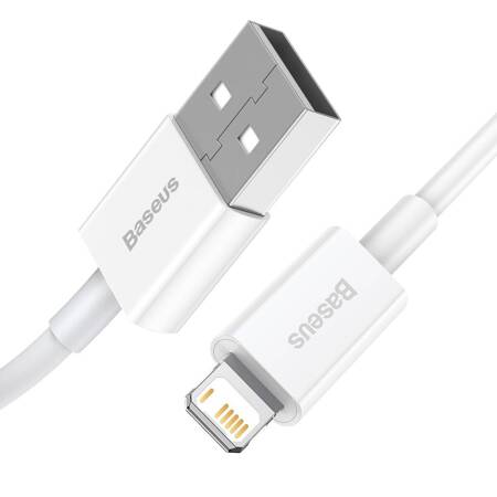 KABEL USB DO LIGHTNING BASEUS SUPERIOR SERIES, 2.4A, 1M (BIAŁY)