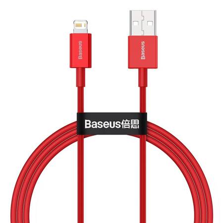 KABEL USB DO LIGHTNING BASEUS SUPERIOR SERIES, 2.4A, 1M (CZERWONY)