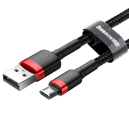 KABEL USB DO MICRO USB BASEUS CAFULE 2.4A 1M (CZERWONO-CZARNY)