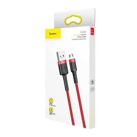 KABEL USB DO MICRO USB BASEUS CAFULE 2.4A 1M (CZERWONY)