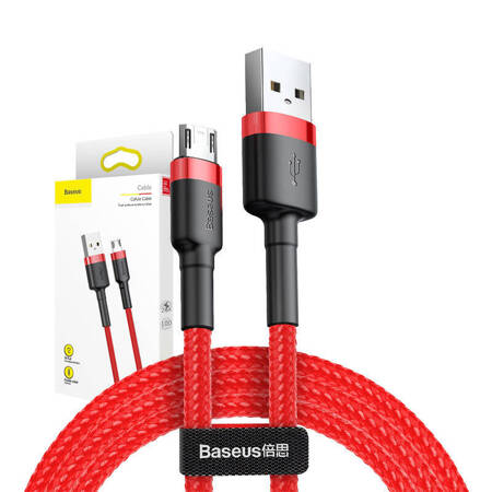 KABEL USB DO MICRO USB BASEUS CAFULE 2.4A 1M (CZERWONY)