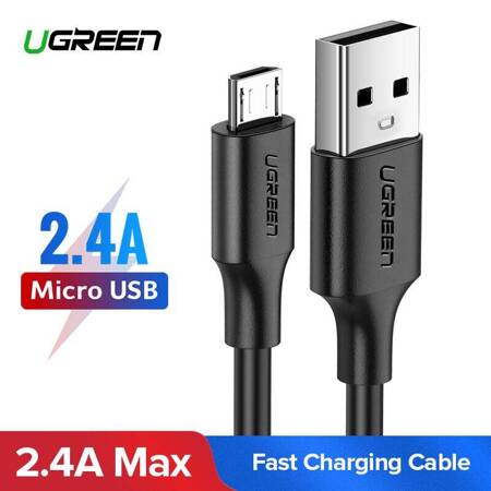 KABEL USB DO MICRO USB UGREEN	US289 QC 3.0 2.4A 1.5M (BIAŁY)