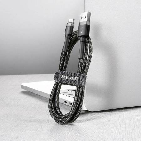 KABEL USB DO USB-C BASEUS CAFULE 2A 3M (SZARO-CZARNY)