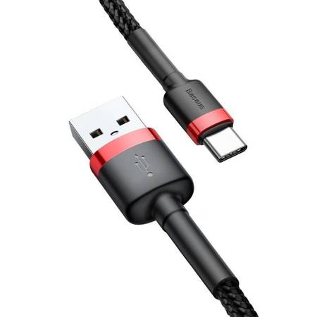 KABEL USB DO USB-C BASEUS CAFULE 3A 0.5M (CZERWONO-CZARNY)