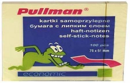 KARTECZKI SAMOPRZYLEPNE 50X75 PULLMAN P0024 ŻÓŁTY 100 KART