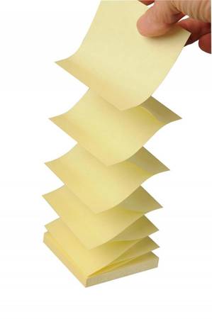 KARTECZKI SAMOPRZYLEPNE  76X76MM 3M POST-IT® Z-NOTES  R330-1B ŻÓŁTE 6X100 KART