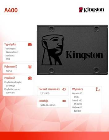 KINGSTON SSD A400 SERIES 120GB SATA3 2.5''